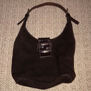 FENDI BROWN SUEDE CLUTCH